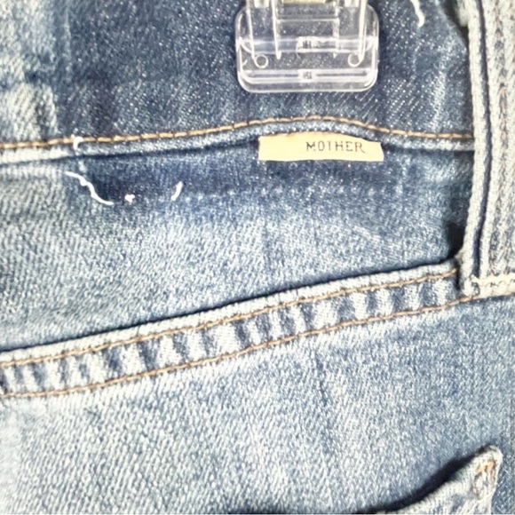 MOTHER SUPERIOR Blue Denim High Waisted Rider Skimp Frayed Hem Jeans, Size 29 - Picture 11 of 12